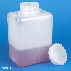 600614B | Bottle with Screwcap Wide Mouth Square Graduated P