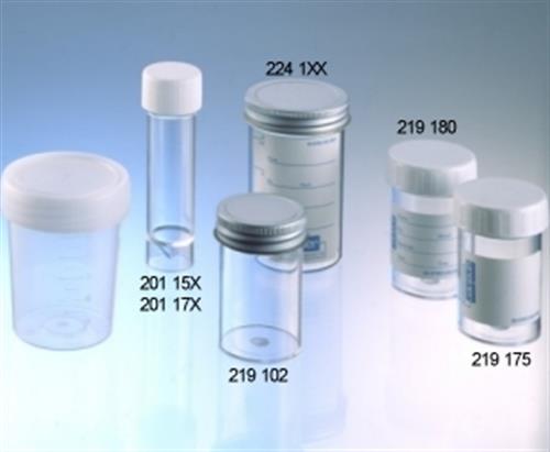 229170 | Sample Container PS 60x120 250mL Flat BOT Metal Sc