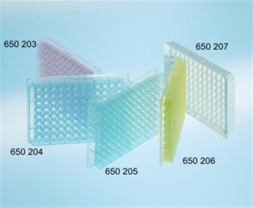 650207 | 96W Plate PP Round U Bottom Chimney Style White