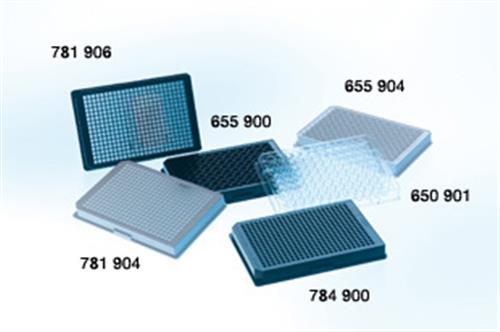 781906 | 384W Non binding Plate PS Flat Bottom Black Clear