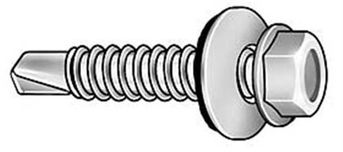2DU81 | Drill Screw Hex 12 Zinc 1.25 L PK100
