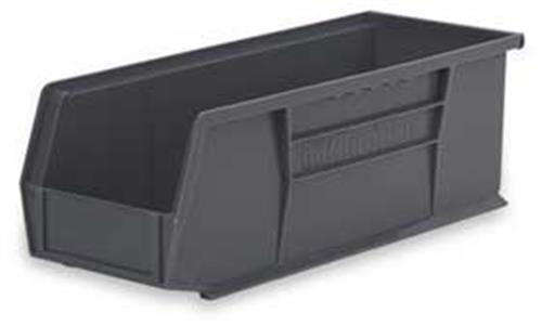 3HRX9 | F8685 Hang and Stack Bin Black Plastic 4 in