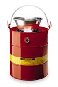 3TAY9 | Drain Can 3 gal Red Galvanized Steel