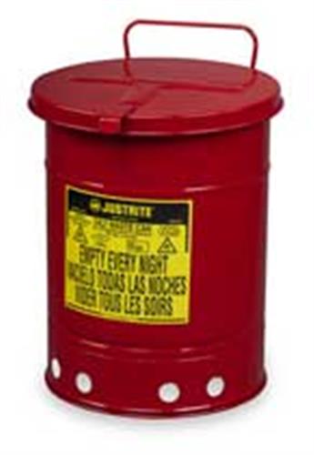 3TCH5 | Oily Waste Can 10 gal Steel Red