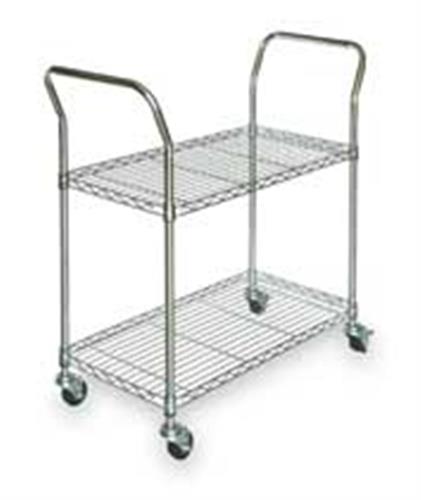 3TPA2 | Wire Cart 2 Shelf Chrome 53x24x39 In.