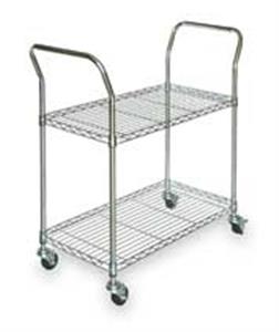 3TPA2 | Wire Cart 2 Shelf Chrome 53x24x39 In.