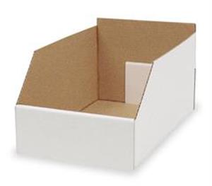 3W507 | Corr Shelf Bin White Cardboard 8 1 2 in