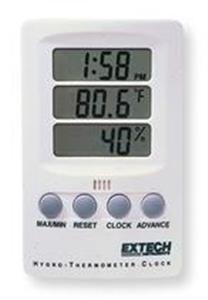 3ZH92 | Clock Digital Hygrometer 14 to 140 F