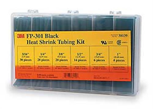 4NU24 | Heat Shrink Tubing Kit Black 102 Pc