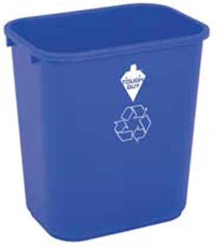 4UAU5 | Desk Recycling Container Blue 7 gal.
