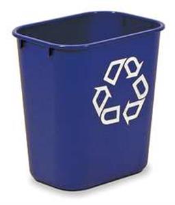 5M781 | Desk Recycling Container Blue 3 1 4 gal.