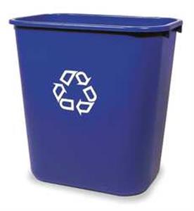 5M785 | Desk Recycling Container Blue 7 gal.