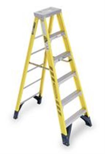 6JJ83 | Stepladder Fiberglass 8 ft H 375 lb Cap