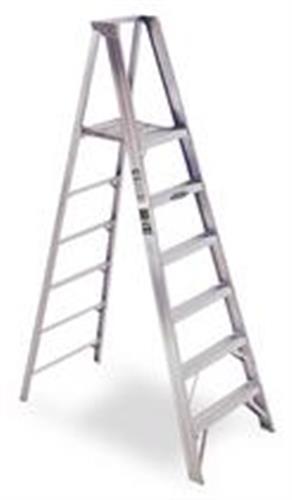 6W686 | Platform Stepladder 4 ft Aluminum 375 lb