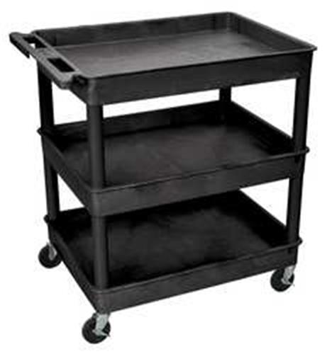 9LDN6 | M6549 Utility Cart 400 lb Cap. PE 3 Shelves