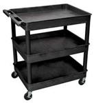 9LDN6 | M6549 Utility Cart 400 lb Cap. PE 3 Shelves