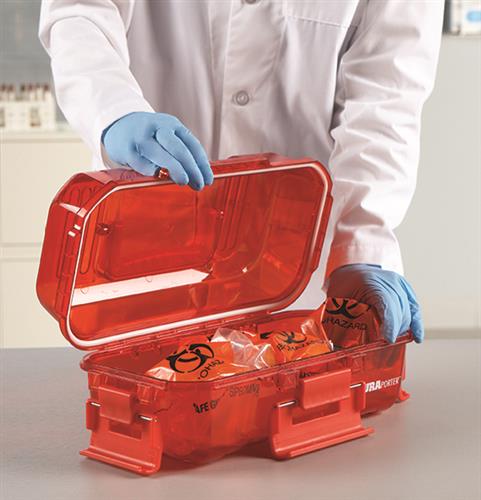 HS120077 | DuraPorter Specimen or Sample Transport Box Red