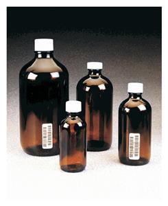 349-1000 | I Chem 1L Boston Round Amber Glass Bottle Certifie