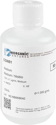 CGNB1-125ML | 1000ug mL NIOBIUM 125mL