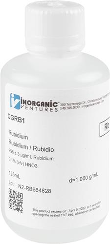 CGRB1-125ML | 1000ug mL RUBIDIUM 125mL