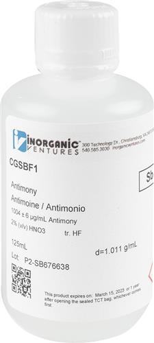 CGSBF1-125ML | 1000ug mL ANTIMONY HF 125mL