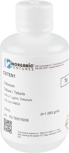CGTEN1-125ML | 1000ug mL TELLURIUM HNO3 125mL