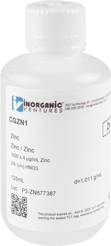 CGZN1-125ML | 1000ug mL ZINC 125mL
