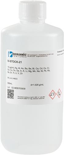IV-STOCK-21-500ML | ICP MS CALIBRATION STD 500mL