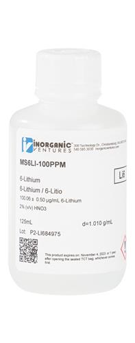 MS6LI-100PPM-125ML | 100ug mL 6LITHIUM 125mL