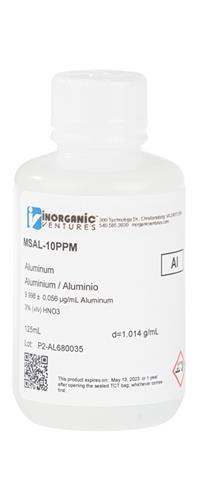 MSAL-10PPM-125ML | 10ug mL ALUMINUM 125mL