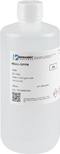 MSAU-10PPM-500ML | 10ug mL GOLD HCl 500mL