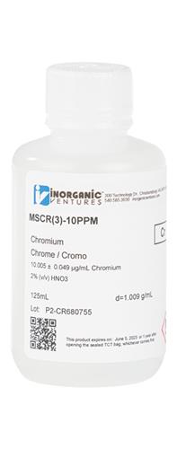 MSCR(3)-10PPM-125ML | 10ug mL CHROMIUM 3 125mL