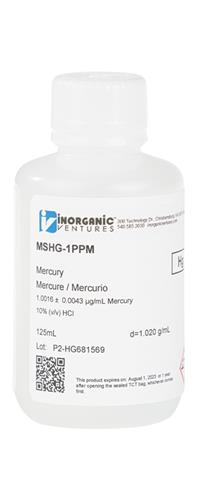 MSHG-1PPM-125ML | 1ug mL MERCURY HCl 125mL