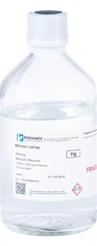 MSHGN-10PPM-500ML | 10ug mL MERCURY HNO3 500mL