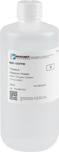 MSK-100PPM-500ML | 100ug mL POTASSIUM 500mL