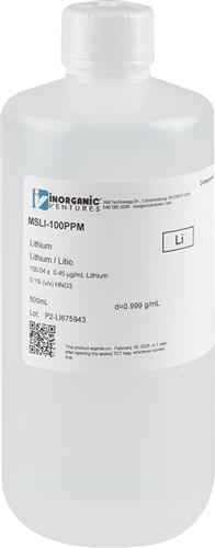 MSLI-100PPM-500ML | 100ug mL LITHIUM 500mL