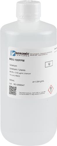 MSU-100PPM-500ML | 100ug mL URANIUM 500mL