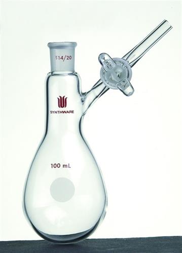 F901100G | FLASK MODIFIED SCHLENK TUBE 14 20 100ML GLASS STOP