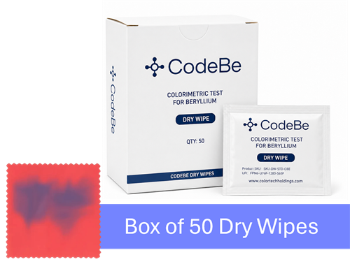 DW-FTY-CBE | CodeBe: Rapid Colorimetric Test for Beryllium - box of 50 dry wipes