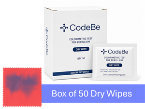 DW-FTY-CBE | CodeBe: Rapid Colorimetric Test for Beryllium - box of 50 dry wipes