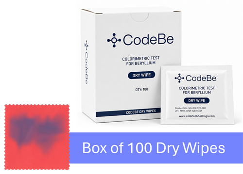 DW-STD-CBE | CodeBe: Rapid Colorimetric Test for Beryllium - box of 100 dry wipes