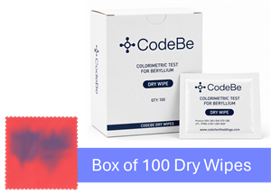 DW-STD-CBE | CodeBe: Rapid Colorimetric Test for Beryllium - box of 100 dry wipes