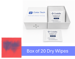 DW-TWY-CBE | CodeBe: Rapid Colorimetric Test for Beryllium - box of 20 dry wipes