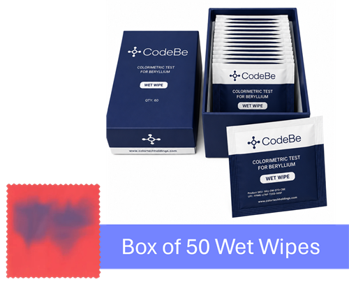 WW-FTY-CBE | CodeBe: Rapid Colorimetric Test for Beryllium - box of 50 wet wipes