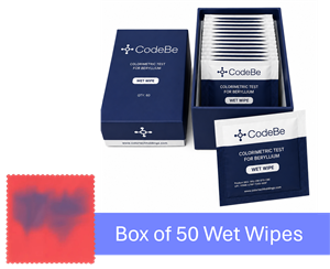 WW-FTY-CBE | CodeBe: Rapid Colorimetric Test for Beryllium - box of 50 wet wipes