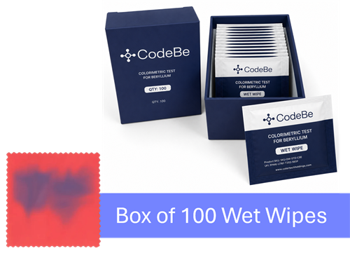 WW-STD-CBE | CodeBe: Rapid Colorimetric Test for Beryllium- box of 100 wet wipes
