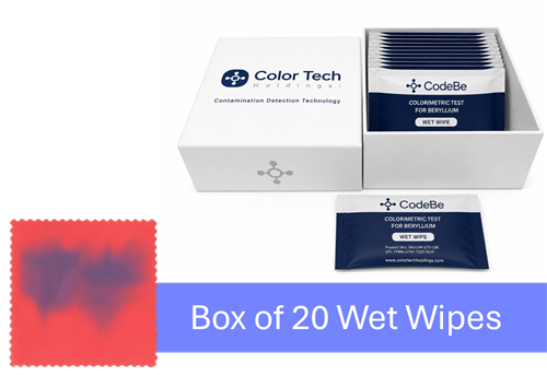 WW-TWY-CBE | CodeBe: Rapid Colorimetric Test for Beryllium - box of 20 wet wipes