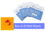 WW-TWY-CNU | CodeNu: Nuclear Detection Wipes. Rapid Colorimetric Test for uranium & plutonium - box of 20 wet wipes