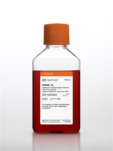 15-017-CV | Corning® 500 mL DMEM (Dulbecco’s Modified Eagle’s Medium)