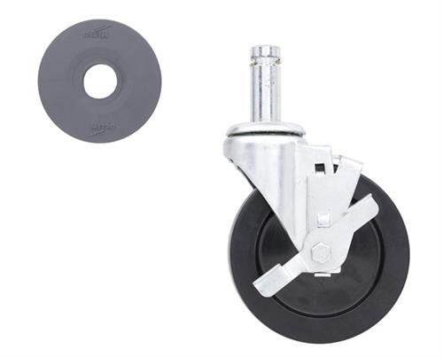 5MB | Metro 5MB 5" Resilient Rubber Swivel/Brake Stem Caster for Super Erecta Industrial Wire Shelving Racks